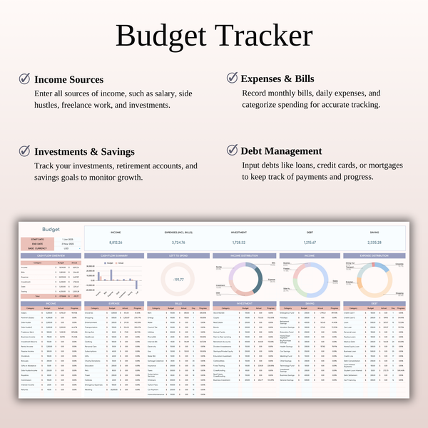 Budget Tracker - SpreadsheetsHub