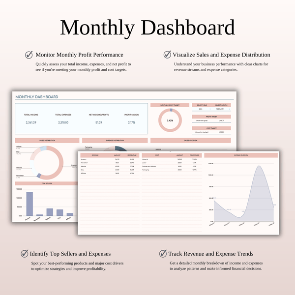 Small Business Bookkeeping Spreadsheet Template for Excel & Google Sheets - SpreadsheetsHub