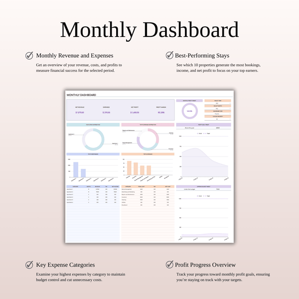 Property Management Tool for Zillow | Excel & Google Sheets Template (Rainbow Theme) - SpreadsheetsHub