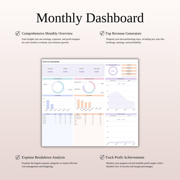 Rental Property Management Spreadsheet | Excel & Google Sheets Template (Rainbow Theme) - SpreadsheetsHub