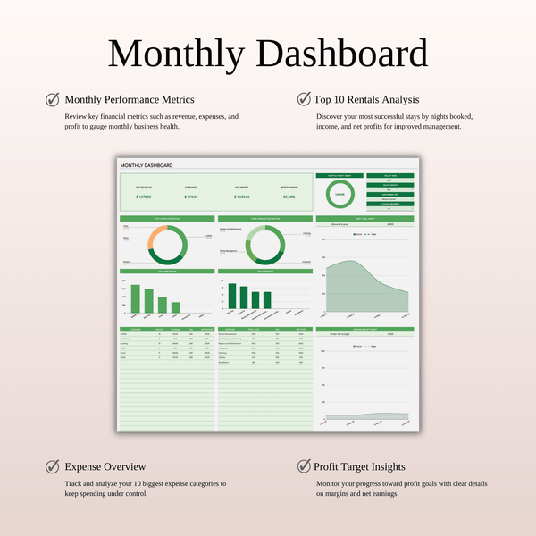 Zillow Rental Property Management | Income & Expense Tracker (Green Theme) - SpreadsheetsHub