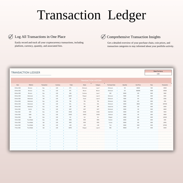 Cryptocurrency Investment Portfolio Tracker Spreadsheet for Excel & Google Sheets - SpreadsheetsHub