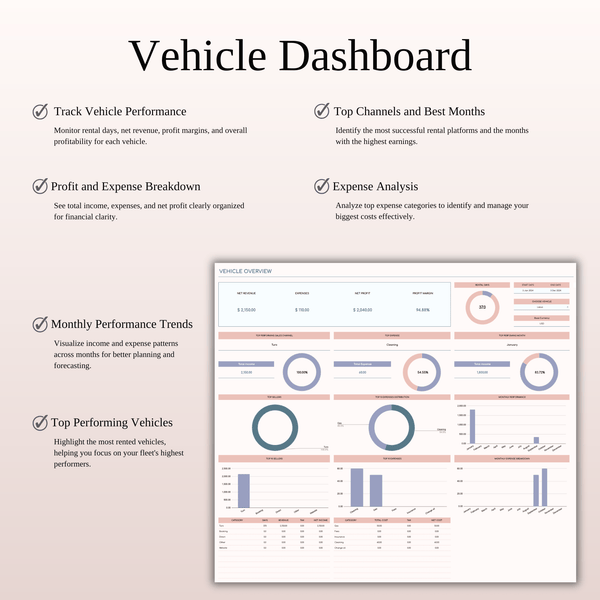 Vehicle Rental Management & Booking Tracker Spreadsheet Template Excel & Google Sheets - SpreadsheetsHub