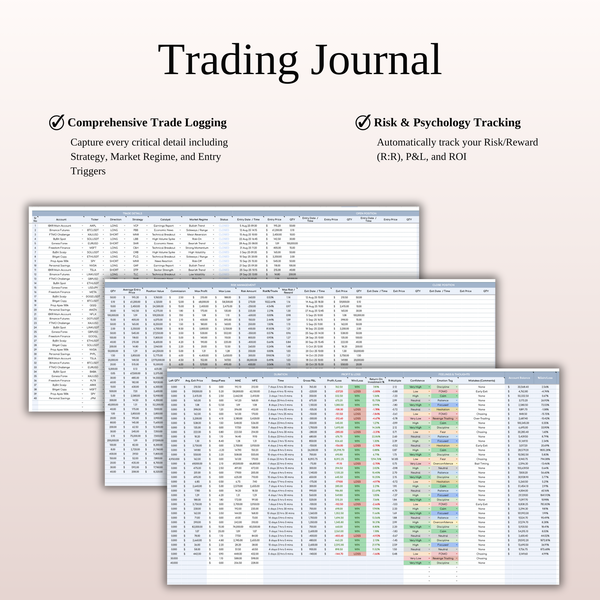Trading Journal Swing Trading Journal