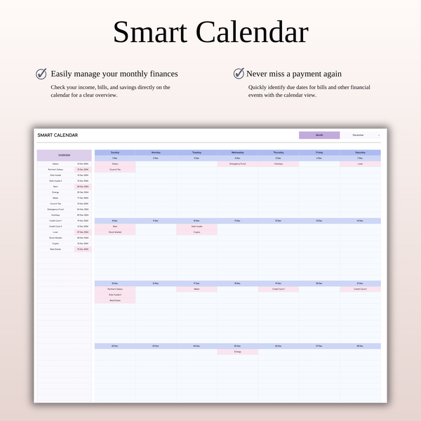 Bill Tracker Spreadsheet for Excel & Google Sheets (Rainbow Theme)