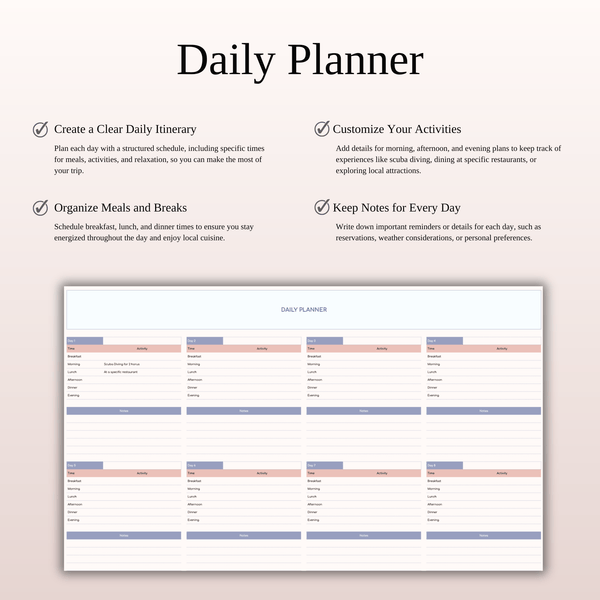 Ultimate Travel Planner Spreadsheet Template for Google Sheets & Excel - SpreadsheetsHub