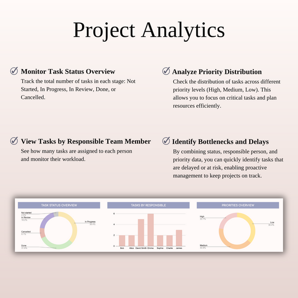 Gantt Chart Project Analytics - SpreadsheetsHub