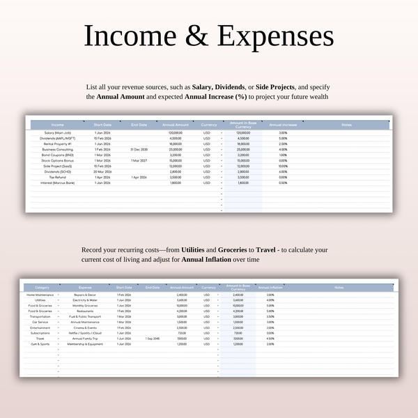 Retirement Portfolio Tracker & Planner for Google Sheets & Excel - SpreadsheetsHub