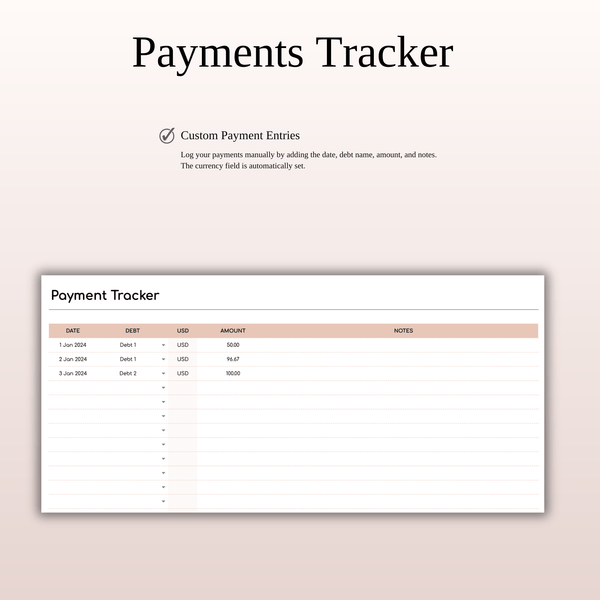 Debt Snowball Method Payoff Template for Excel & Google Sheets (Elegant Mode) - SpreadsheetsHub