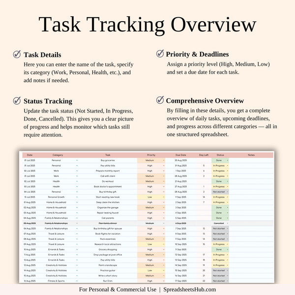 PLR - To-Do List Tracker Template - SpreadsheetsHub