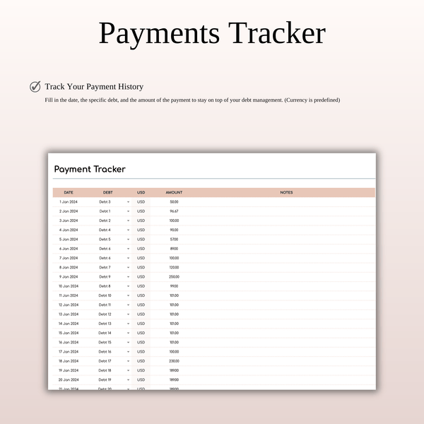 Debt Payoff Planner & Tracker | Spreadsheet Excel & Google Sheets (Elegant Theme) - SpreadsheetsHub