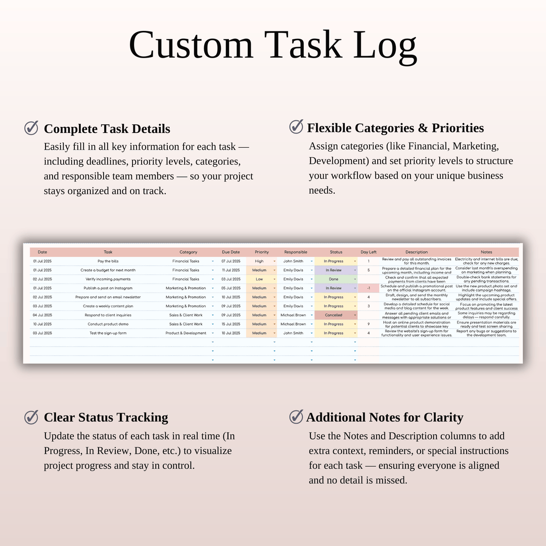 Tasktracker Form S Task Tracker Template Spreadsheet for Google Sheets & Excel