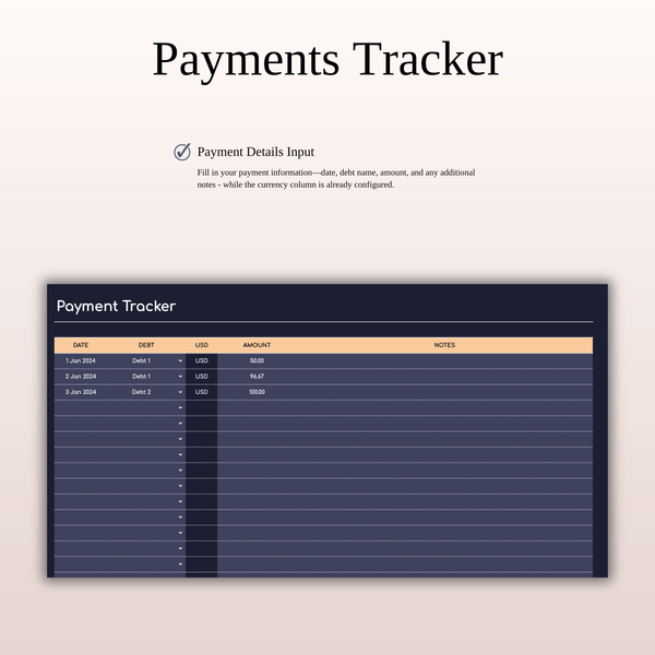 Debt Snowball Payoff Template for Excel & Google Sheets (Dark Mode) - SpreadsheetsHub