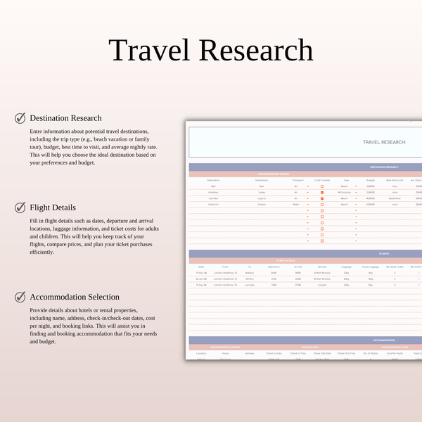 Ultimate Travel Planner Spreadsheet Template for Google Sheets & Excel - SpreadsheetsHub