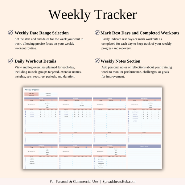 PLR - Fitness Planner - SpreadsheetsHub