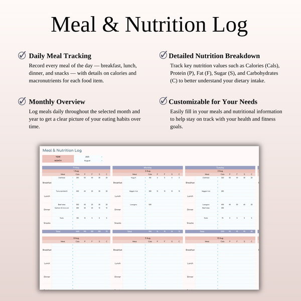 Fitness Planner Template Spreadsheet for Google Sheets & Excel - SpreadsheetsHub