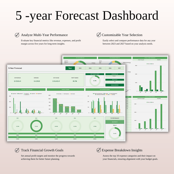 Airbnb Bookkeeping Income & Expense Spreadsheet Template | Excel & Google Sheets (Green Theme) - SpreadsheetsHub