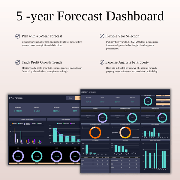 Zillow Bookkeeping Tracker | Excel & Google Sheets Template (Dark Theme) - SpreadsheetsHub