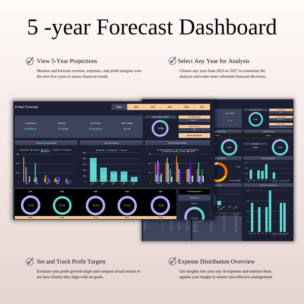 Ultimate Tool for Host Airbnb | Income & Expense Tracker Template (Dark Theme) - SpreadsheetsHub