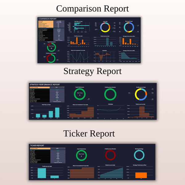 Comparison Report Swing Trading Journal - SpreadsheetsHub