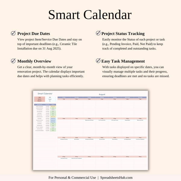 PLR - Renovation Tracker - SpreadsheetsHub