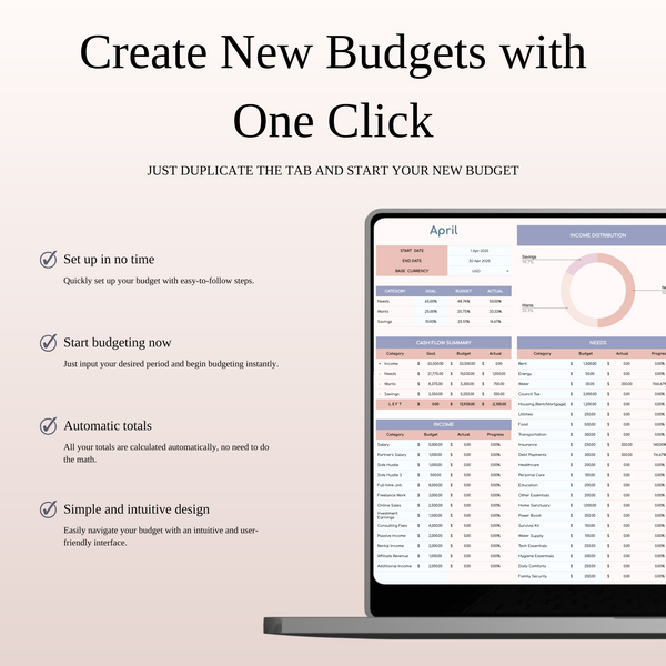 65/25/10 Budget Spreadsheet Template | Excel & Google Sheets