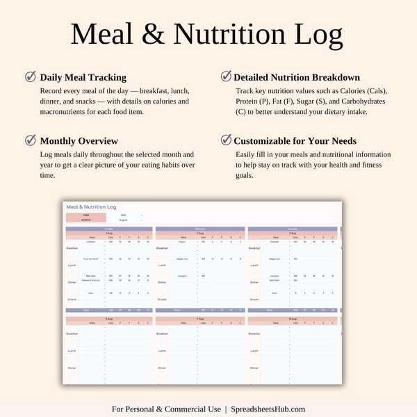 PLR - Fitness Planner - SpreadsheetsHub