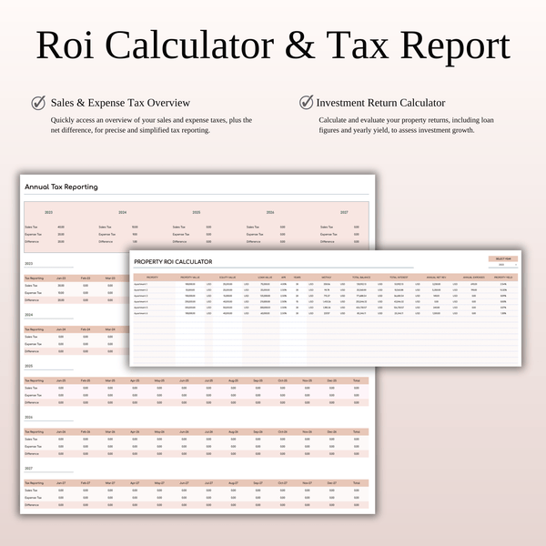 Zillow Property Tracker | Excel & Google Sheets for Hosts (Elegant Theme) - SpreadsheetsHub