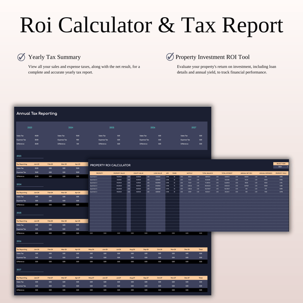 Zillow Bookkeeping Tracker | Excel & Google Sheets Template (Dark Theme) - SpreadsheetsHub