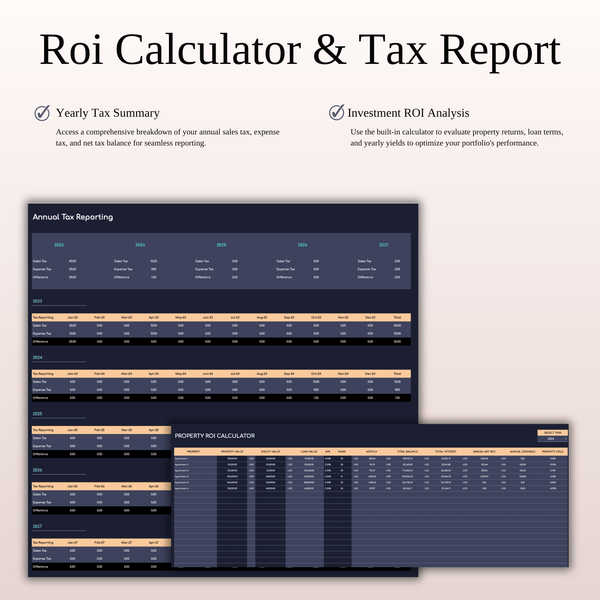 Rental Property Accounting & Bookkeeping | Excel & Google Sheets Template (Dark Theme) - SpreadsheetsHub