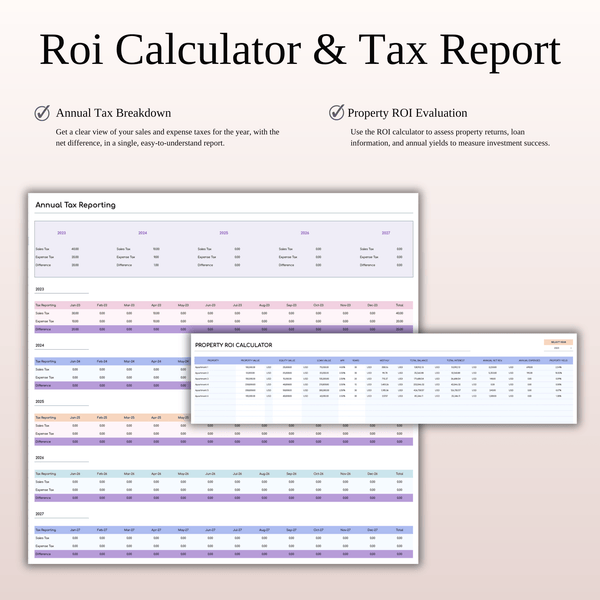 Property Management Tool for Zillow | Excel & Google Sheets Template (Rainbow Theme) - SpreadsheetsHub