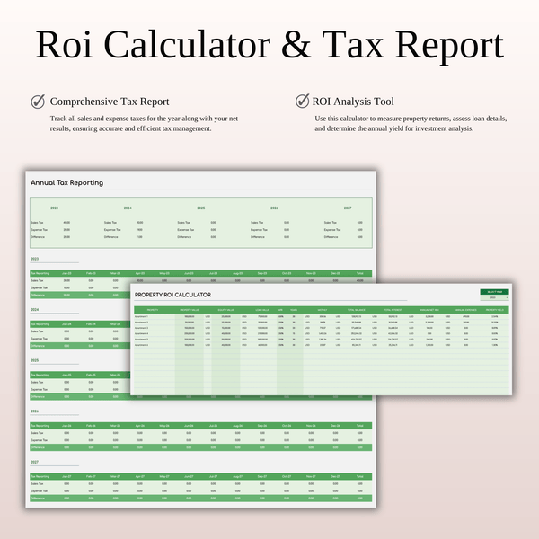 Zillow Rental Property Management | Income & Expense Tracker (Green Theme) - SpreadsheetsHub