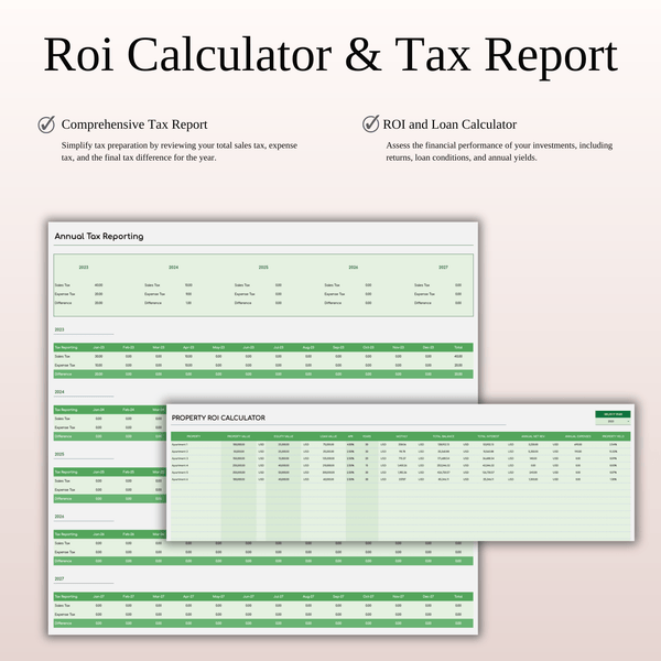 Rental Property Bookkeeping Tracker | Excel & Google Sheets Template (Green Theme) - SpreadsheetsHub