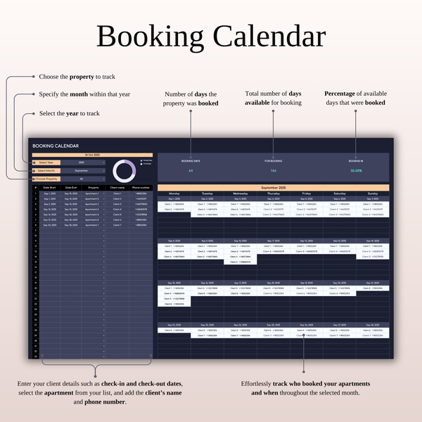 Rental Property Accounting & Bookkeeping Spreadsheet (Dark Theme) - SpreadsheetsHub