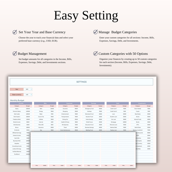 Easy Setting Income and Expense Tracker 