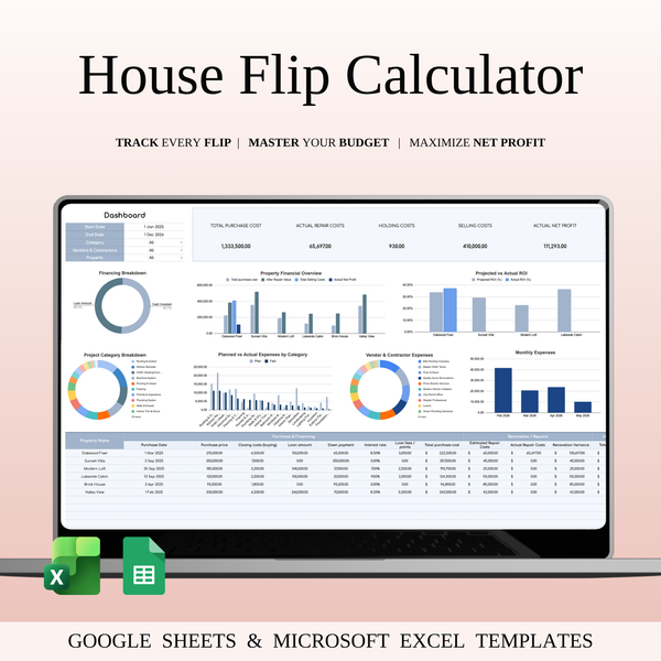 House Flip Calculator - SpreadsheetsHub