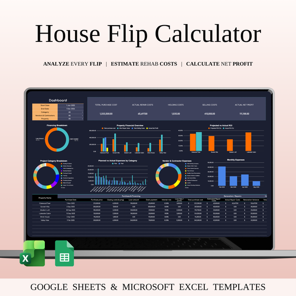 House Flipping Calculator - SpreadsheetsHub