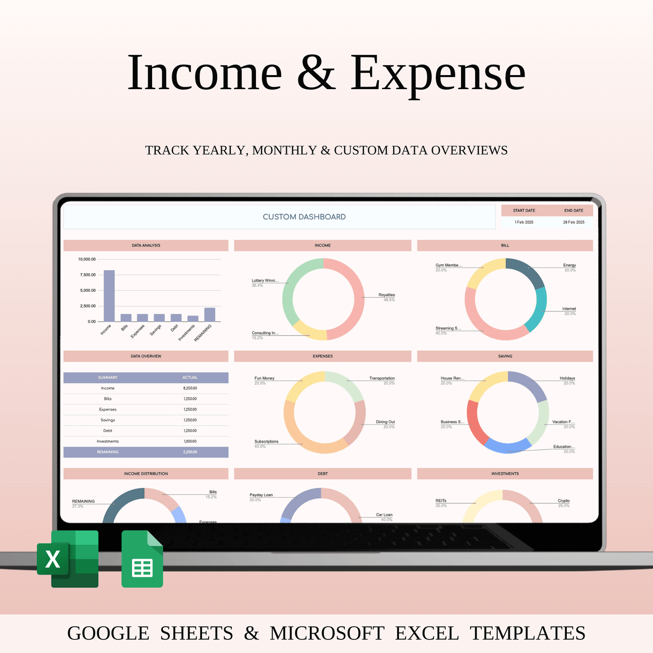 Personal Budget Templates Excel & Google Sheets | SpreadsheetsHub