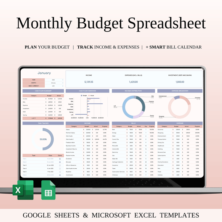 SpreadsheetsHub - Premium Budget Templates for Excel & Google Sheets