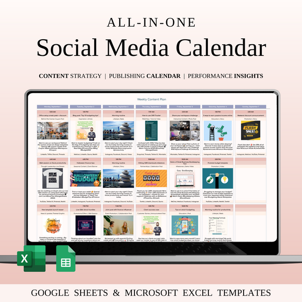 Social Media Content Planner for Google Sheets & Excel - SpreadsheetsHub