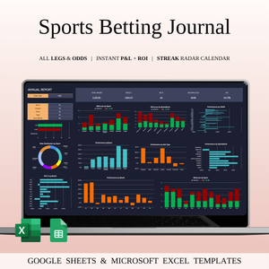 Sports Betting Journal (Dark Mode) | SpreadsheetsHub