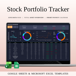 Stock Portfolio Tracker | Dark Mode - SpreadsheetsHub
