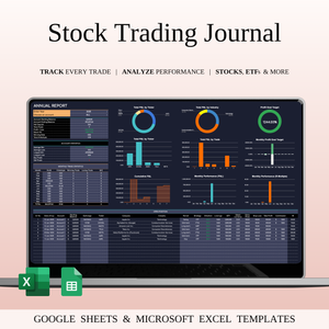 Stock Trading Journal (Dark Mode) | SpreadsheetsHub