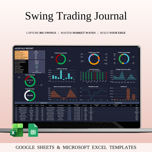 Swing Trading Journal - SpreadsheetsHub
