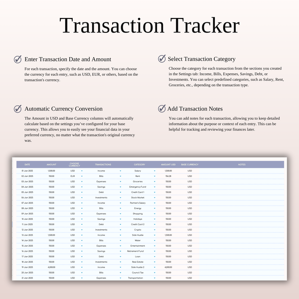 Transaction Tracker Income and Expense Tracker 