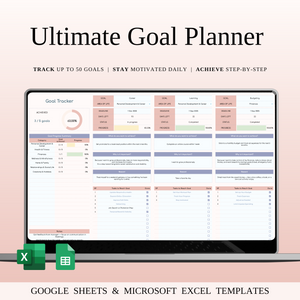 Goal Planner Template Spreadsheet for Google Sheets & Excel - SpreadsheetsHub