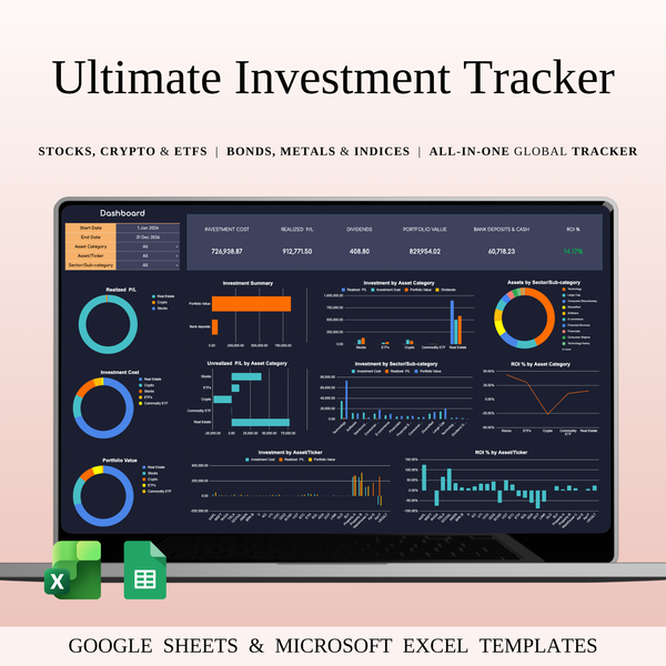 Investment Portfolio Tracker - SpreadsheetsHub