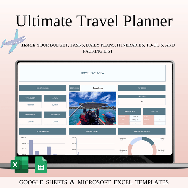 Ultimate Travel Planner Spreadsheet Template for Google Sheets & Excel - SpreadsheetsHub