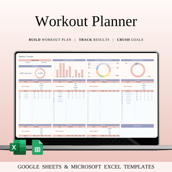 Ultimate Workout Planner Template | SpreadsheetsHub